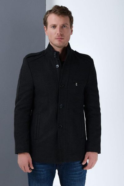 

dewberry male anthracite overcoat-1020001p8378, Black;brown