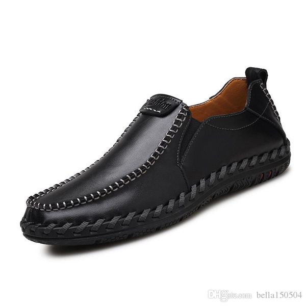 

genuine leather male shoes leisure dress shoe suede loafer official shoes gentle mens travel walk shoe casual comfort breath shoes, Black