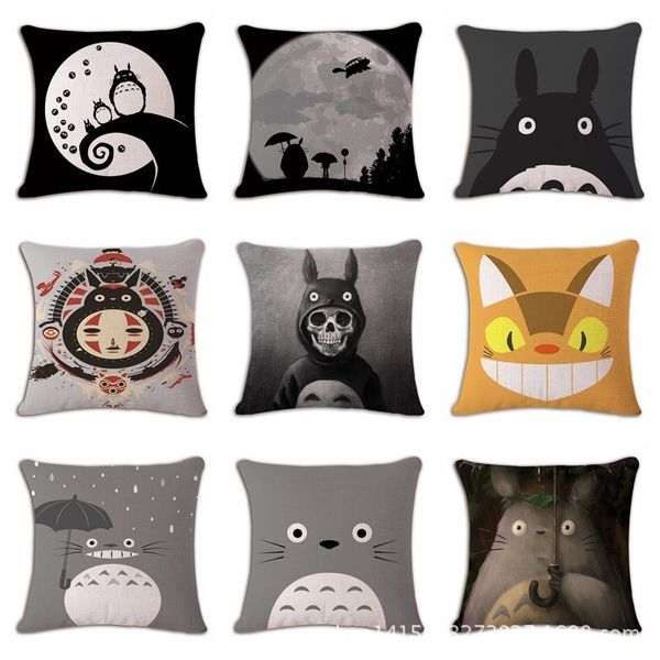 

totoro cartoon mianma version flax pillow back cushion