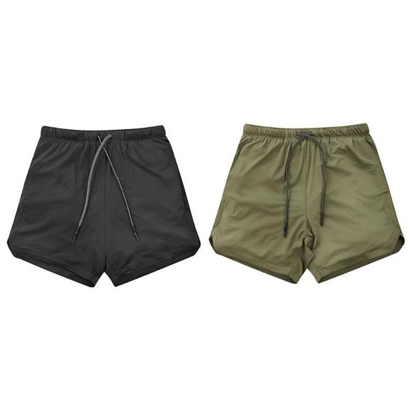 

men's bodybuilding shorts training quick-drying shorts outdoors gym fitness polyester 2colors men clothes soft motion, White;red