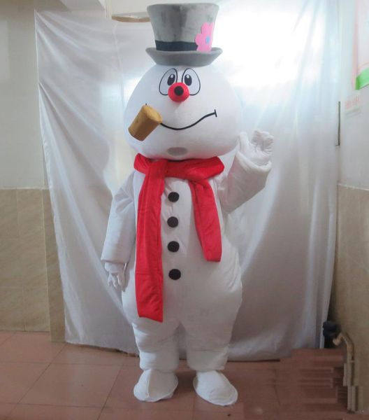 

2018 the snowman mascot costume frosty the snowman costume, Red;yellow