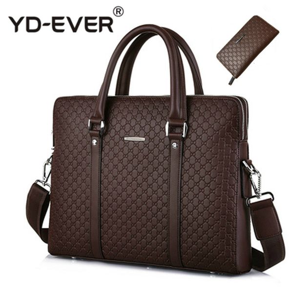 

volasss men's leather business double layers handbags briefcase messenger men bag male lap handbags man bags bolsa masculina