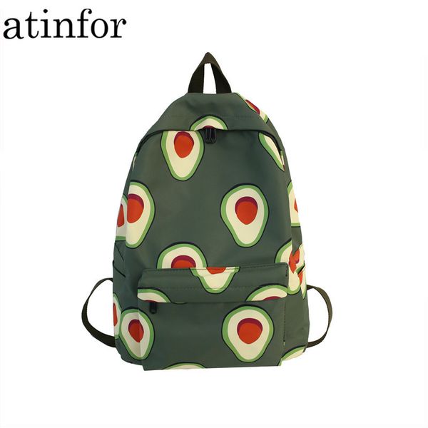 

atinfor women nylon cute fruit printing backpack school bag for teenage girl waterproof travel knapsack female