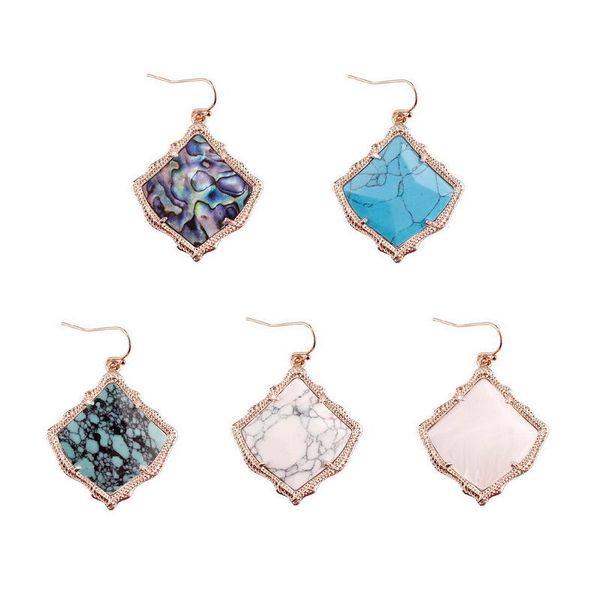 

zwpon 2019 new kyrie fan shape abalone shell earrings southern women rose gold drop earrings famous brand jewelry wholesale, Golden