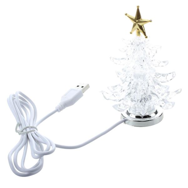 Árvore de Natal em miniatura de USB quente com LEDs multicoloridos