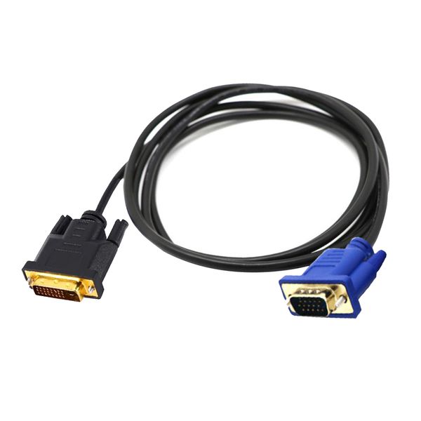 

1.5m dvi 24+5pin dvi-i to vga d-sub hd15 gold video cable adapter lead converter
