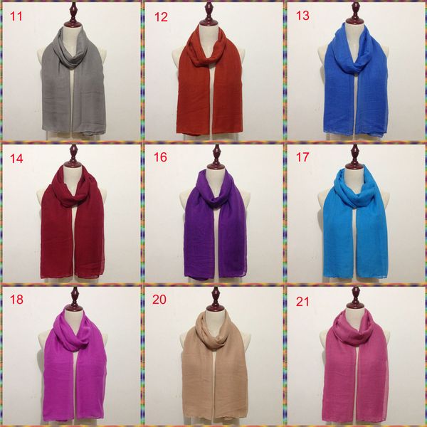 

5 шт. / лот новая мода горячие продажи равнина макси шарф / хиджаб сплошной цвет печати женщины мусульманин вискоза шарф / шаль, бесплатная