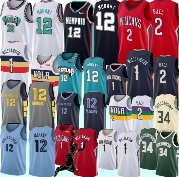 

ncaa 1 zion williamson college basketball jerseys 12 ja morant lonzo 2 ball 9 rj barrett 34 basketball jerseys s-xxl stock 2019 2020, Black;red