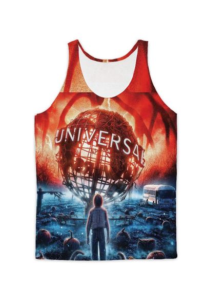 

real american size the horror night 3d sublimation print tank - plus size, White;black