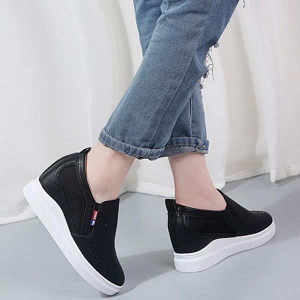 

women casual shoes shoes trainers height increasing, Black;white