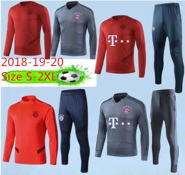 

bayern munich tracksuit training suit 19/20 kids+james muller lewandowski soccer tracksuits 2019 robben training suit size s-2xl, Black