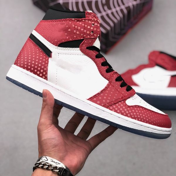 

jumpmen 1 retro high origin story 555088 602 with gym red black fashion trainers new designer sneaker schoenen size ing, White;red