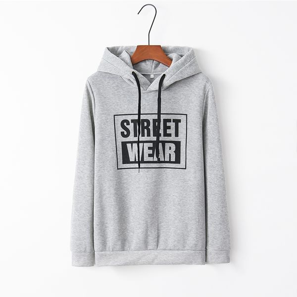 

2019 autumn new women's casual hooded letter print long-sleeved sweatshirts in the long loose sweatshirts women, Black