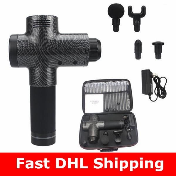 

portable electric massage gun 20 speed shifting lcd touch screen control percussive high frequency vibration therapy for home