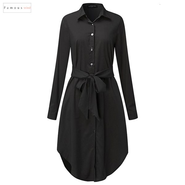 

dress office long sleeve blouse shirt with belt women oversized midi dress tunic casual spring work vestidos plus size 5xl, Black;gray