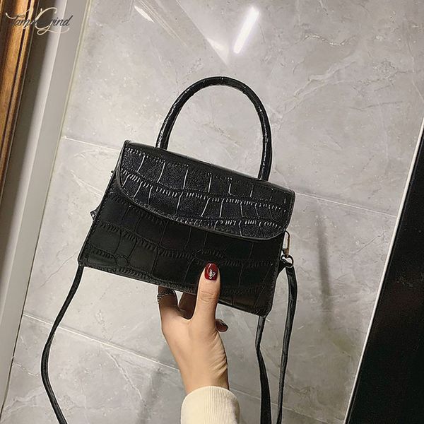 

new cover hundred shoulder bag ladies fashion simple crocodile tattoo shoulder strap small square bag handbag