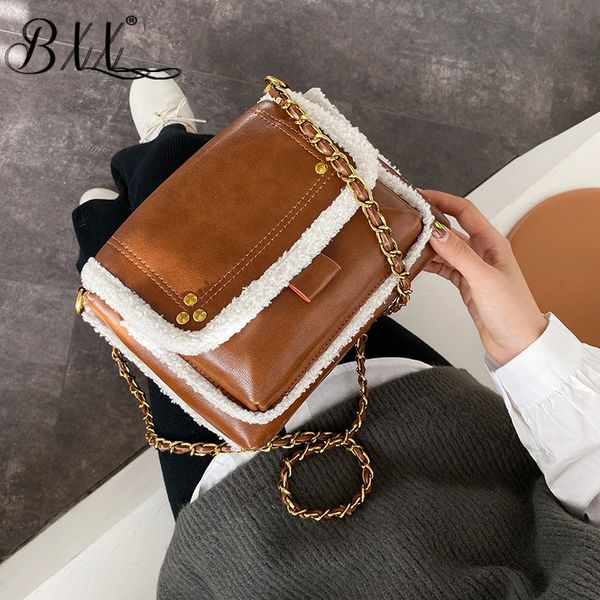 

bxx sac / 2019 fashion autumn winter luxury women's handbags designer vintage chain hit color shoulder crossbody bag 19k-a05