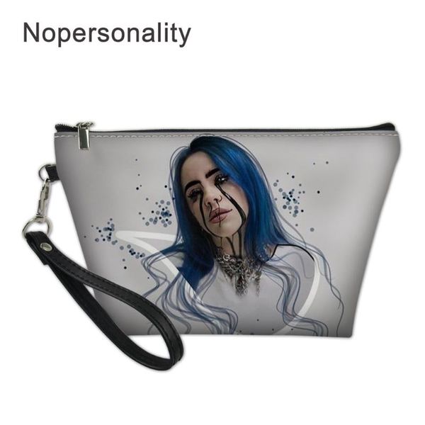 

nopersonality billie eilish print cosmetic cases ladies portable make up suitcase ladies toiletry bags women function wash pouch