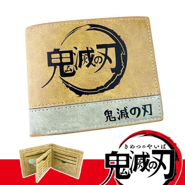 

anime demon slayer: kimetsu no yaiba логотип pu кожаный бумажник, Red;black