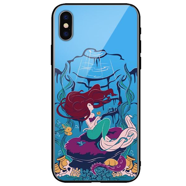 

Белоснежка стеклянный телефон маленькая девочка чехол ТПУ iPhone 7/8 плюс X XS XR XSMAX Samsun