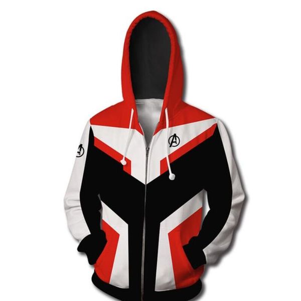 

2019 new zip hoodie 3d printing sportswear zipper hoodie hooded hip hop top, Black
