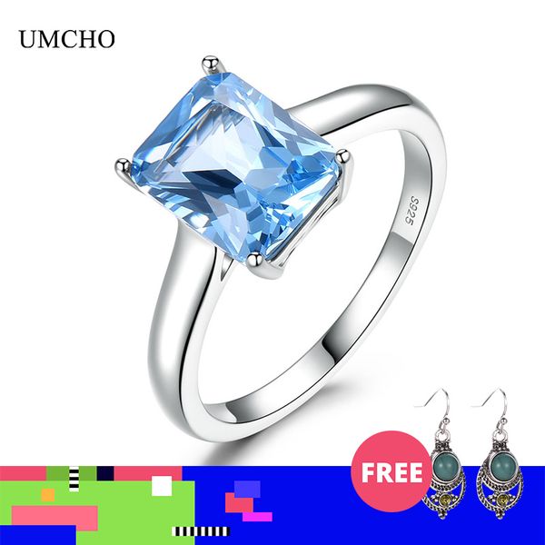 

umcho luxury sky blue gemstone z ring solid 925 sterling silver wedding rings for women charms party fine jewelry female