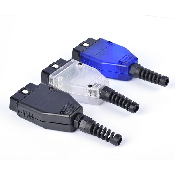 

automotive obd2 16pin connector male obd housing with plug + case + sr screw obdii