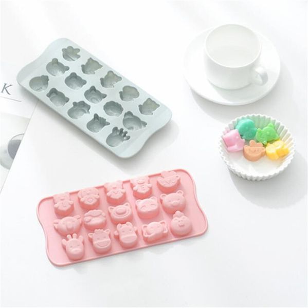 

21.1x10.4x1.5cm cartoon animal silicone mold handmade soap molds cake decorating tools multifunction chocolate/fondant mold