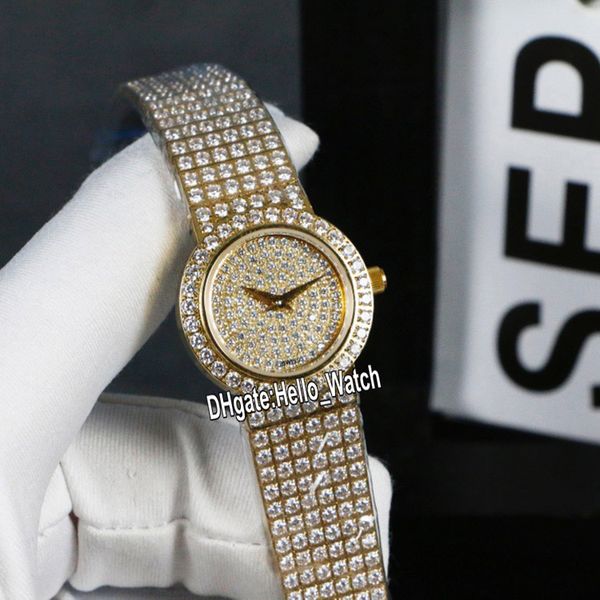 Nuovi orologi gioielli con diamanti da 25 mm G0A38021 Gypsophila quadrante orologio svizzero da donna al quarzo cassa in oro giallo cinturino con diamanti moda donna Hello_Watch