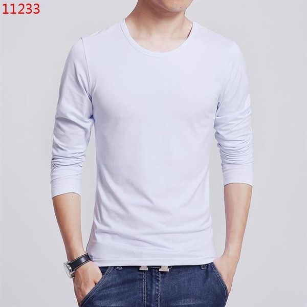 

men autumn cotton student casual long sleeve t shirts, White;black