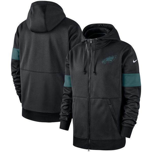 

mens philadelphia eagles vintage sideline performance full-zip nfl hoodie - black sweatshirt, Blue;black