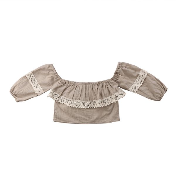 

Newborn Infant Toddler Kids Baby Girl Summer Clothes Lace Sunsuit Girls Cotton T-shirts Off-shoulder Blouse Crop Tops Clothing