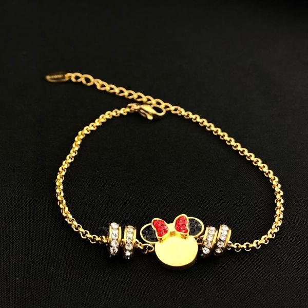 

bracelet lovely kawaii style titanium steel material bracelet inlaid zircon rose gold color women jewelry gift, Black