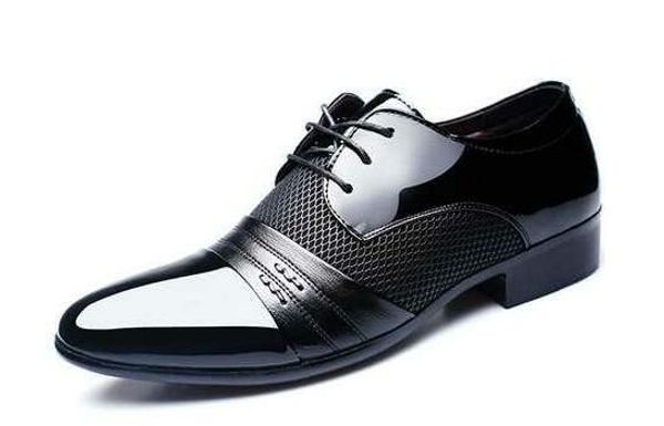 

men leather oxford pu leather men's dress shoes business flat shoes breathable men's banquet wedding shoes, Black