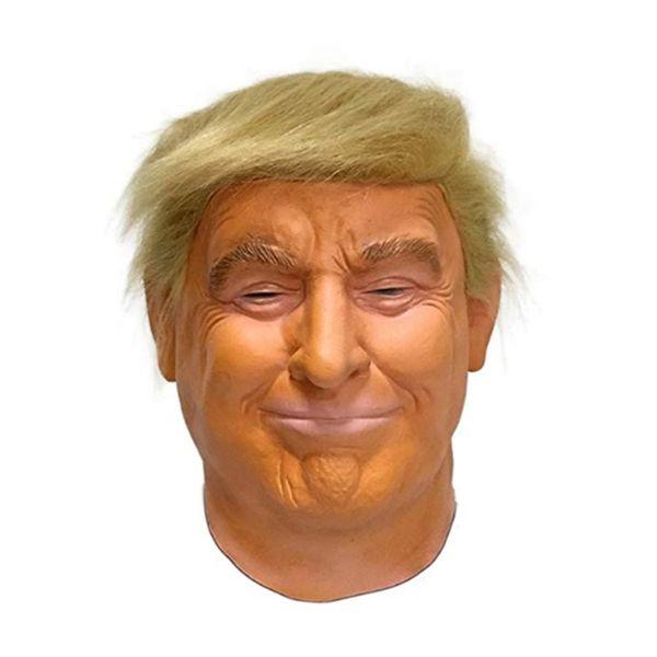 

donald trump latex mask billionaire american us president politician halloween fancy party full head mask costume dress