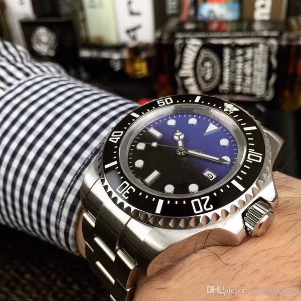 

luxury men watch sea-dweller ceramic bezel 44mm stanless steel 116660 automatic business casual mens watch wristwatches, Slivery;brown