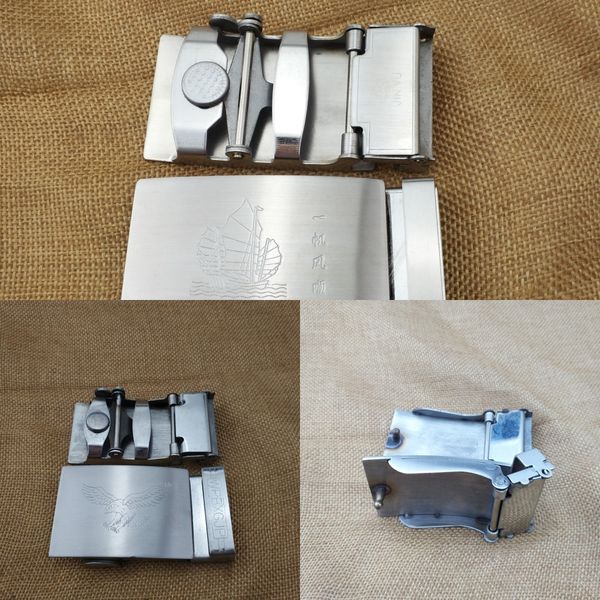 

men's automatic stainless steel handmade men's automatic stainless steel belt buckle handmade belt buckle, Slivery;black