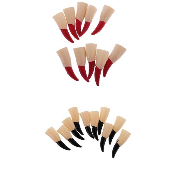 

pieces of 20 halloween prop soft nail fake finger nail hand finger nail red+balck