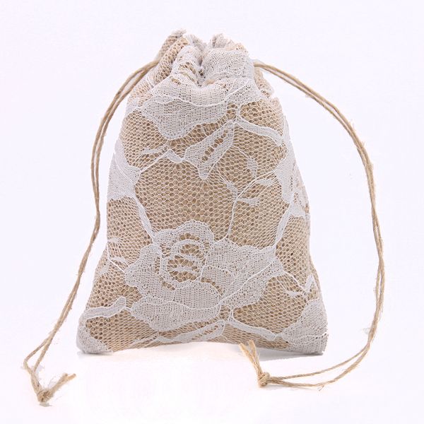 

tpw010,20pcs/lot,size 4"x6",burlap wedding bag, burlap lace bag,jute lace pouch,custom jute burlap bags acceptable