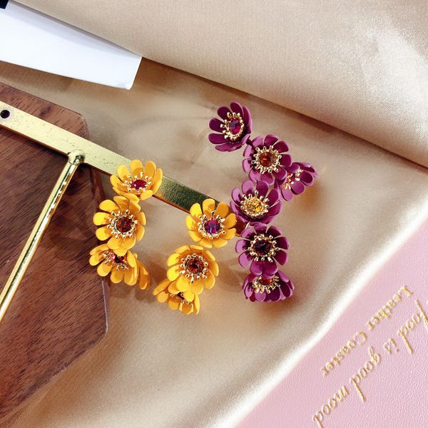 

2020 новый урожай c-образного серебро pin корейского цветок серьга геометрической кристалл хооп серьга для женщин девушка ювелирных изделий, Golden;silver