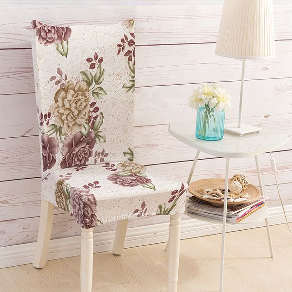 

spandex elastic floral print pattern slipcovers stretch removable dining chair cover l banquet seat covers housse de chaise