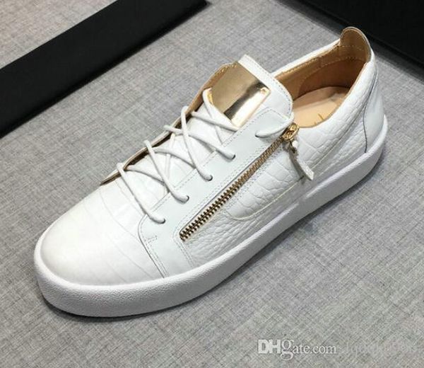 

new fashion mens sheetmetal low sneakers lace up driving shoe men side zipper shoes hombre 38-45, Black