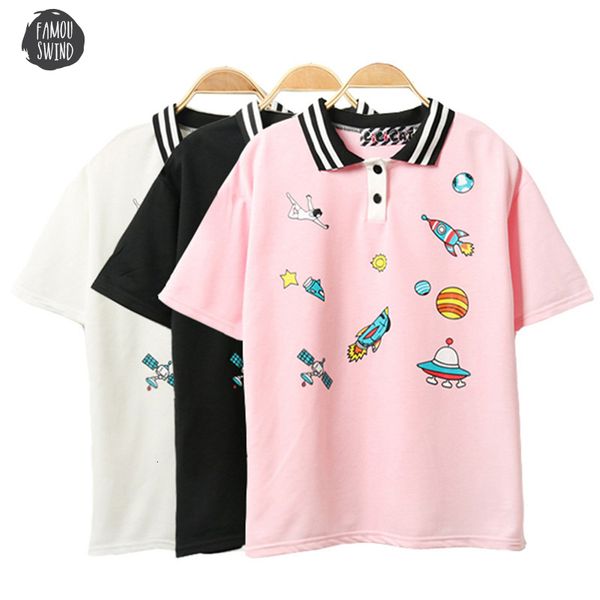 

cute pink harajuku t shirt cartoon printed tee ladies fashion character kawaii cute t shirt women clothing, White