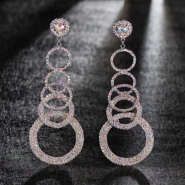 

nightclub golden will ear nail ornaments long fund tassels circle circle earrings