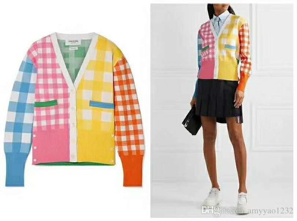 

530 2019 осень бренд же стиль свитер кардиган v образным вырезом кинт с длинным рукавом роскошные модные женские одежды цянь, White;black