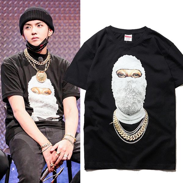 

19ss мужские дизайнерские футболки ape Off черные белые футболки Pearl Portrait Printing Hip Hop Фут