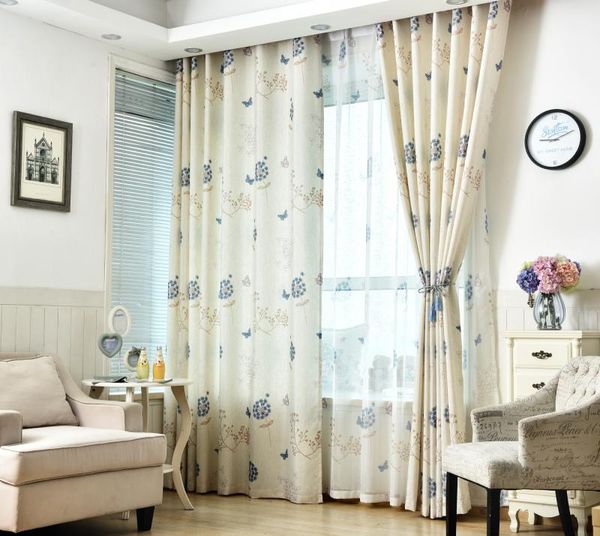 

modern simple rural small fresh cotton, and taraxacum shade curtains for living dining room bedroom