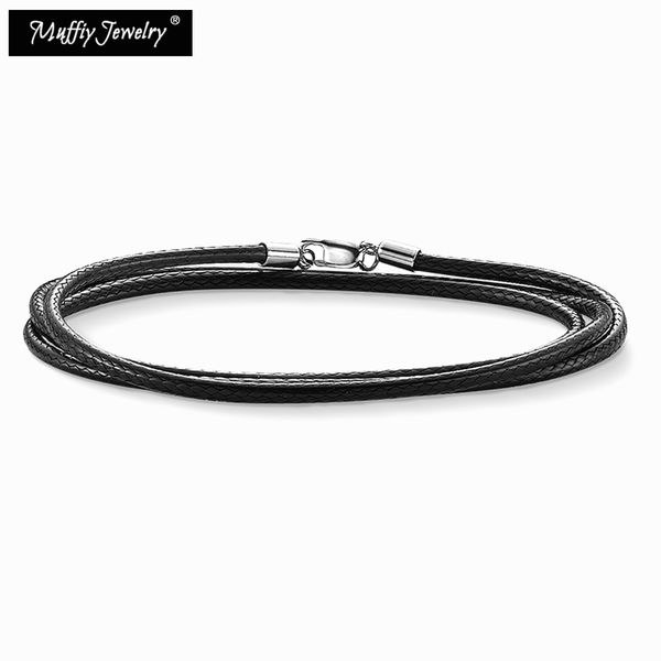 

cord black leather necklace, style rebel good heart rope chain jewelry for men women,2018 ts gift in 925 sterling silver