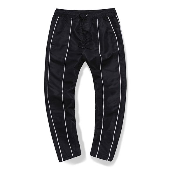 

mens jogger pants trousers thin pencil fitness jogging outdoor slim fit new fashionable casual style pants asian size, Black