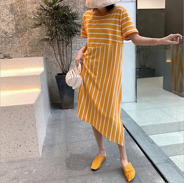 

2019 new arrive summer maternity dress woman casual striped large size dresses pregnant woman clothing md-01444, White